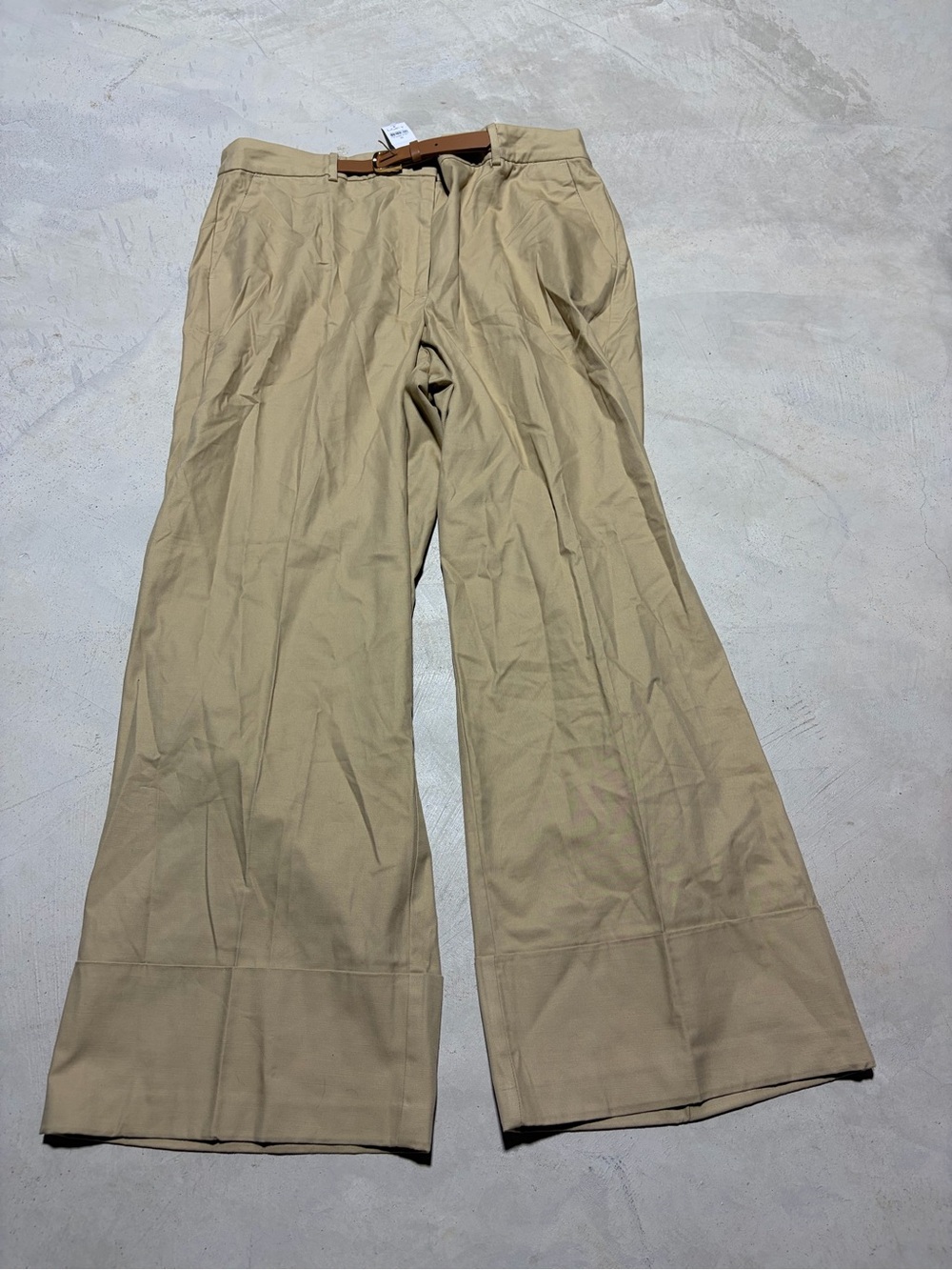 Loft NWT curvy Wide-Leg Dress Pants tan Khaki  16